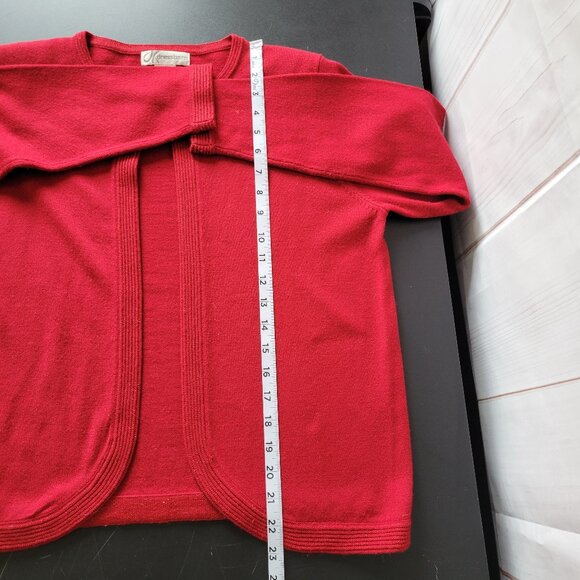 Vintage Dressbarn Open Front Metallic Cardigan, Women’s M Sweater, Red, Holiday - Picture 8 of 8
